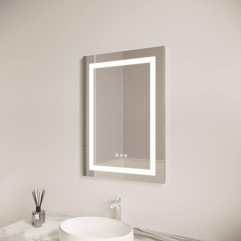 LED Lighted Bathroom Medicine Cabinet with Anti-Fog, Dimmable Mirror, Adjustable Brightness & Color Temperature