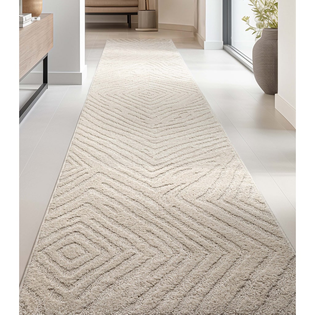 Custom Size Runner Harlow Relajo Modern Solid Striped Soft Stair Rug