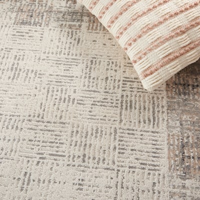 Nourison Emily Indoor only Ivory Grey Abstract Area Rug