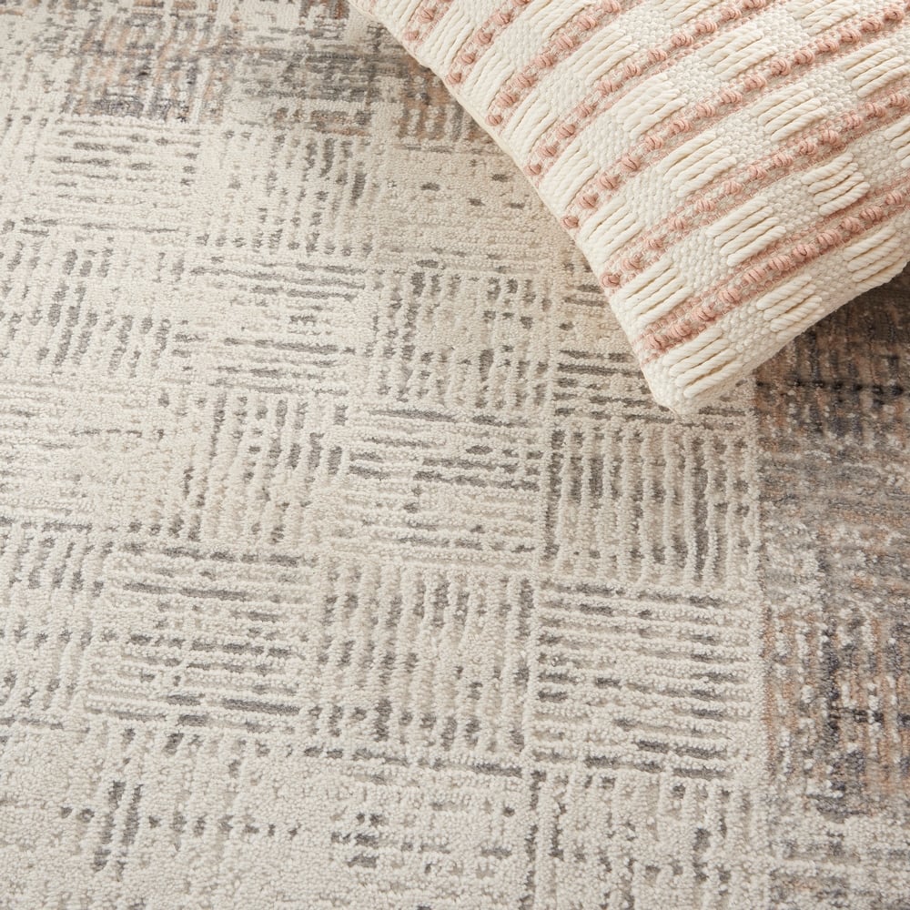 Nourison Emily Indoor only Ivory Grey Abstract Area Rug