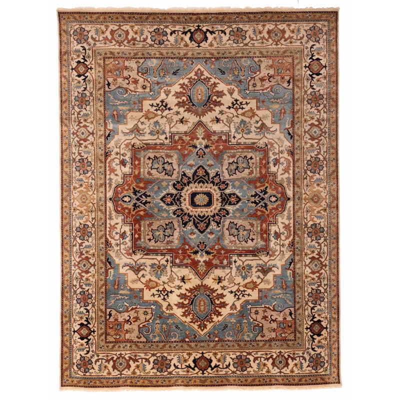 ECARPETGALLERY Hand-knotted Jules Sultane Ivory Wool Rug - 8'8 x 11'9
