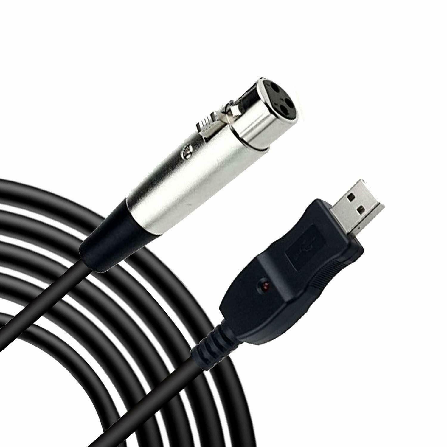 AGPtek 3M Cable de USB 2.0/1.1 para Micrófono MIC Cable de Conectar USB Macho a XLR Hembra