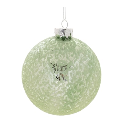 Glass Beaded Ball Ornaments Set of 6 Holiday Decor - 4” x 4” x 4” (L x W x H)