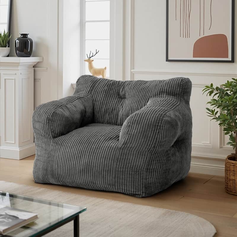 Pamapic Bean Bag Chair, Soft Corduroy Lazy Large Bean Bag Couch