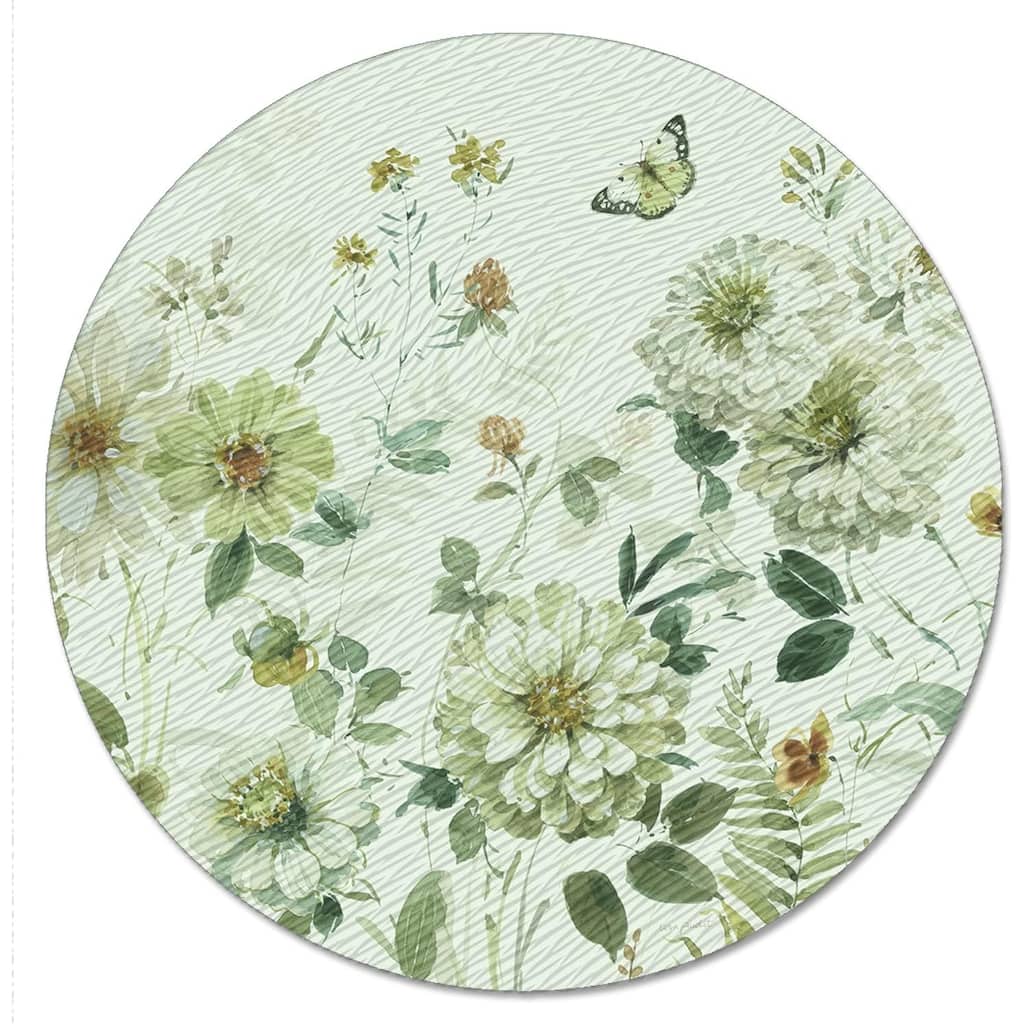 Green Fields 4mm Heat Tolerant Tempered Glass Lazy Susan Turntable 13" Diameter Cake Plate Condiment Caddy Pizza Server