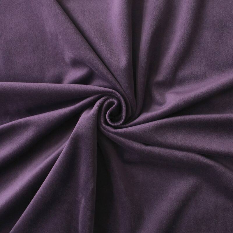 6ix Tailors Cascade Velvet Eggplant Bed Skirt 15" drop