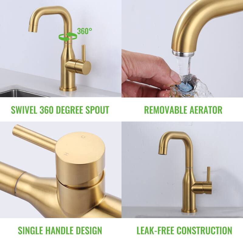 WOWOW Single Handle Bar Faucet With Swivel Spout