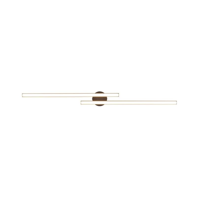 Contemporary 2-Light Black Linear Dimmable LED Vanity Wall Lamp