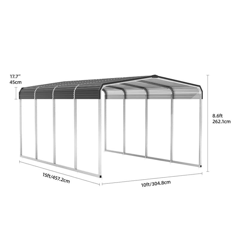 Moasis Metal Carport, Heavy Duty Car Garage with Galvanized Steel Roof, Extra Large Metal Car Shelter Shade