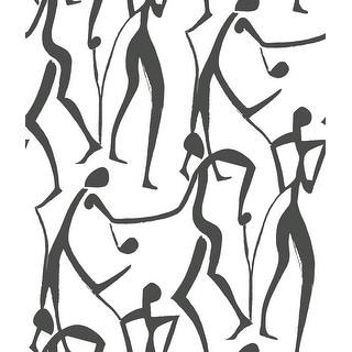 York Wallcoverings Joyful Dancers Carbon Black Wallpaper