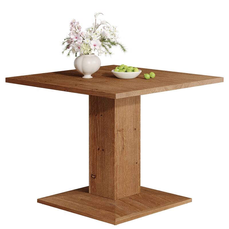31.5-Inch Rustic Square Dining Table, Solid Wood Small Kitchen Table