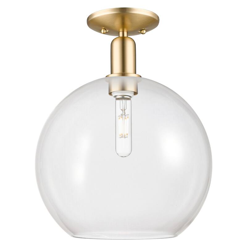 Innovations Lighting 716-1C-16-12 Athens Semi-Flush Athens 12" Wide - Champagne Bronze / Clear