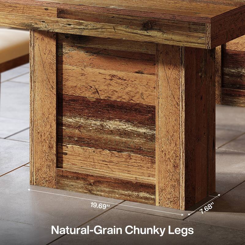 63'' Industrial Farmhouse Kitchen Dining Table with Heavy-Duty Legs