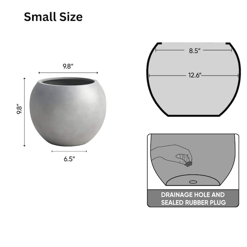 DTY Signature Mount Sherman 1-Piece Fiberstone Planter for Indoor/Outdoor