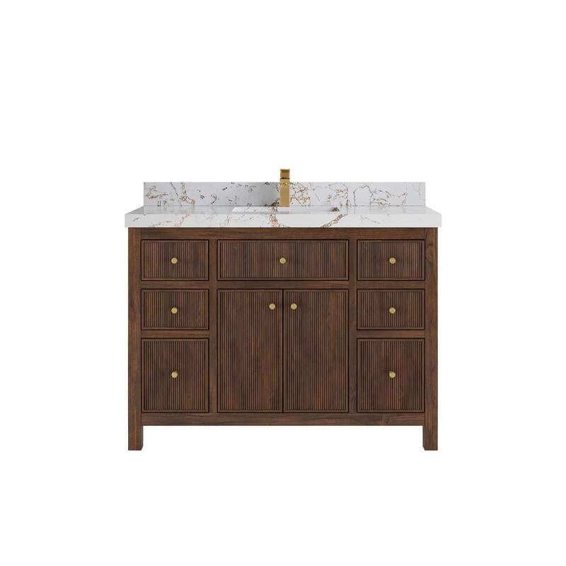Willow Collections 48 in. W x 22 in. D Sonoma Teak Single Sink Bathroom Vanity with Countertop