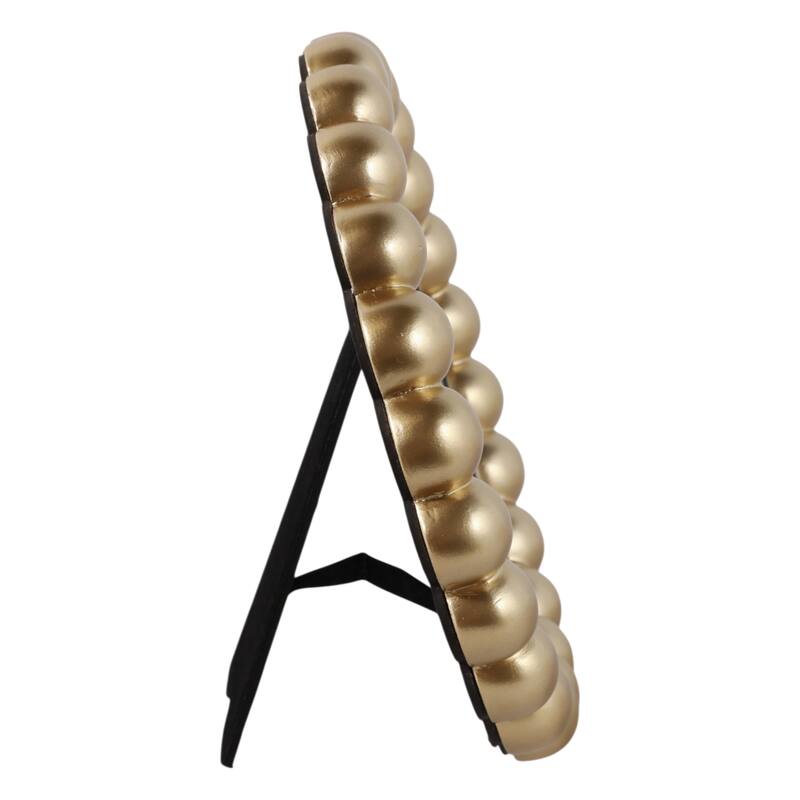 Gold 6x6 in. Glass Matted To 4x4 Beaded Modern Photo Frame