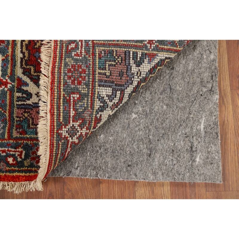 Geometric Heriz Serapi Indian Accent Rug Handmade Red Wool Carpet - 2'0" x 3'0"