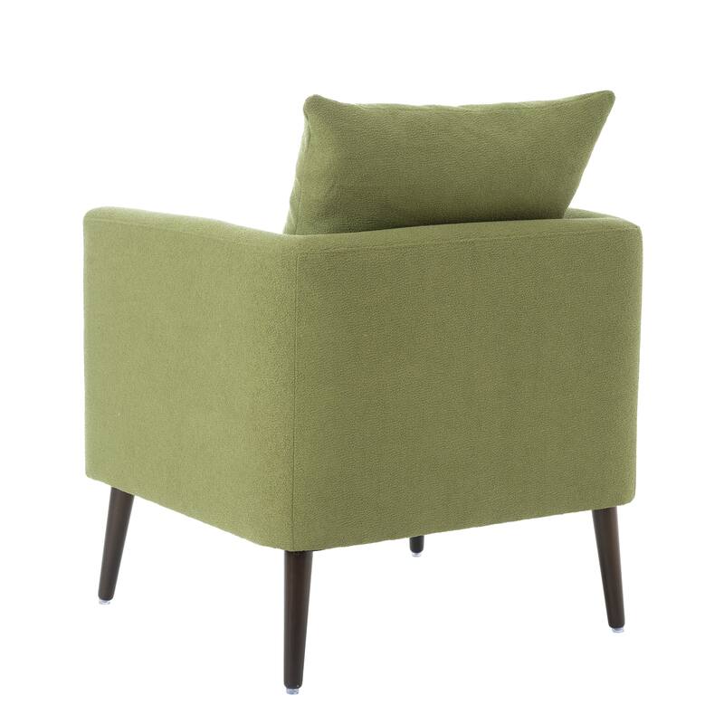 Modern Fabric Accent Chair with Wood Legs