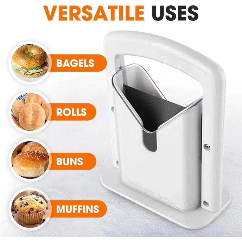 Cheer Collection Stainless Steel Guillotine Bagel Slicer