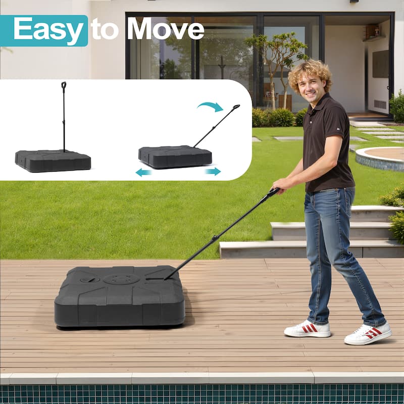 VredHom Cantilever Umbrella Base Sand with Wheels and Rod - 37.4 in L x 37.4 in W x 5.9 in H