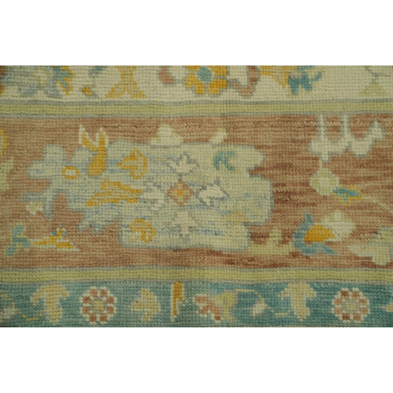 Handmade Wool Oushak Turkish Area Rug, Medallion Geometric Carpet - 10' 1'' X 8' 6''