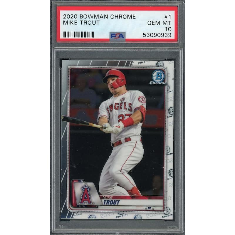 Mike Trout 2020 Bowman Chrome Baseball Card #1 Graded PSA 10 - 8'6" x 11'6"