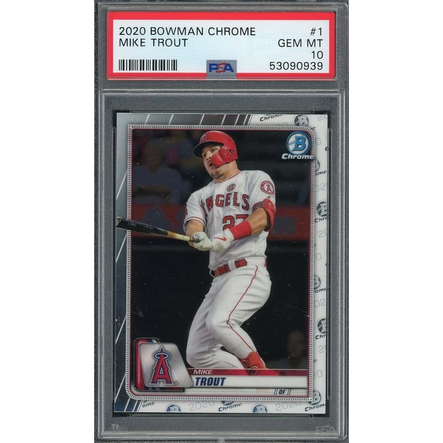 Mike Trout 2020 Bowman Chrome Baseball Card #1 Graded PSA 10 - 8'6" x 11'6"