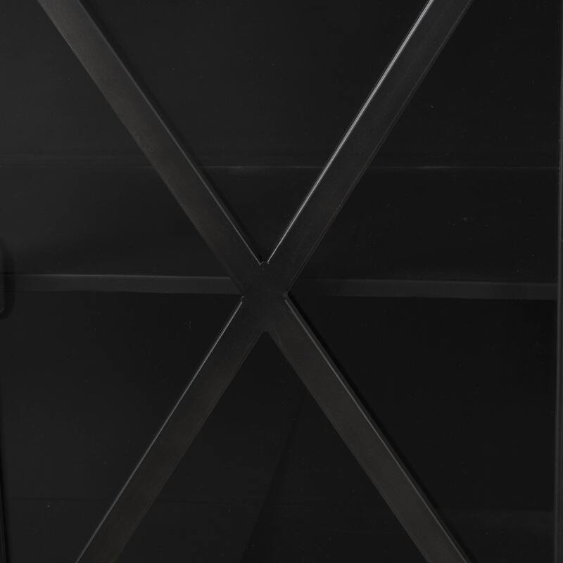 Poppy I Black Metal w/Glass Door Sideboard - 79.0L x 16.0W x 33.0H