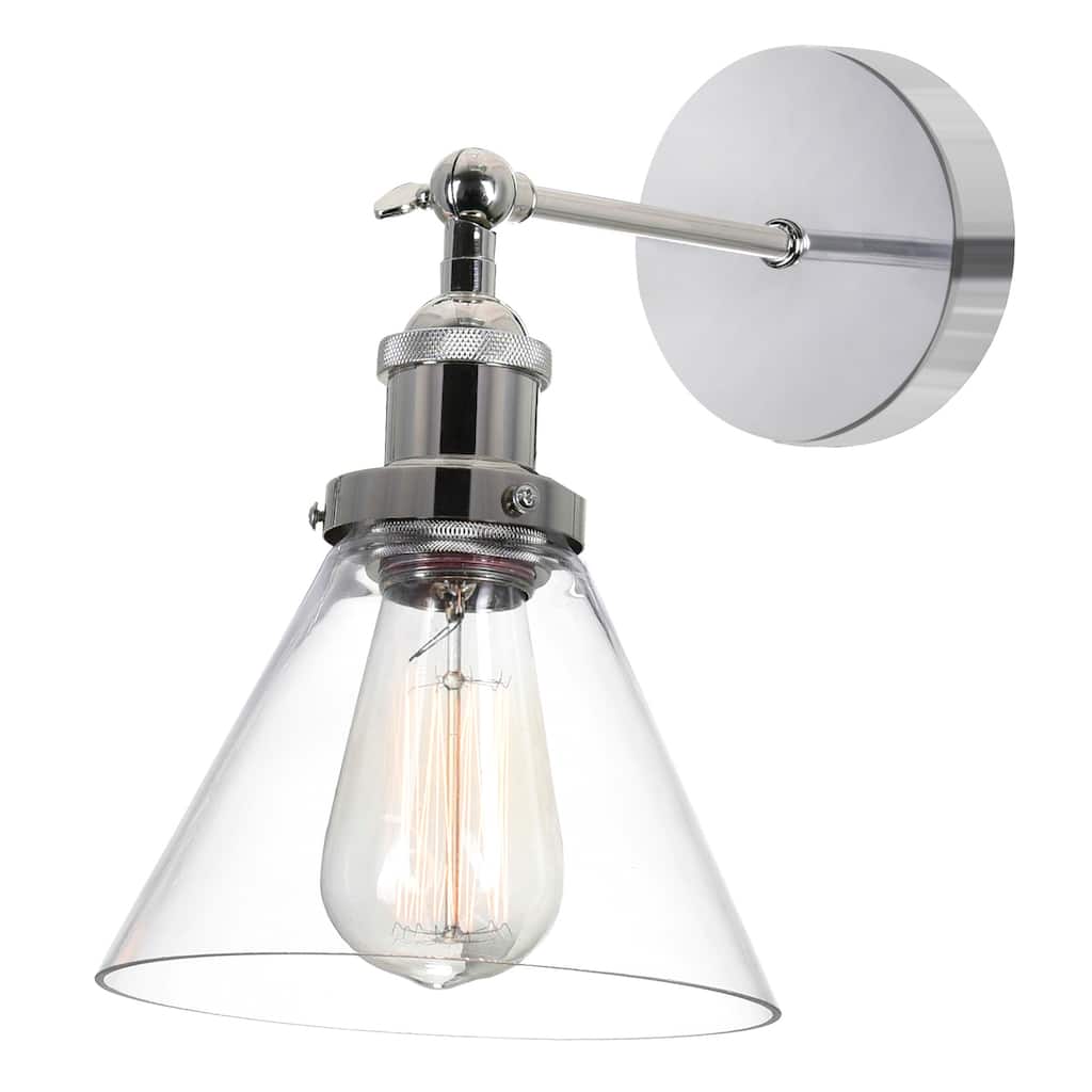 Eustis 1 Light 7in Polished Nickel Wall Sconce - Polished Nickel