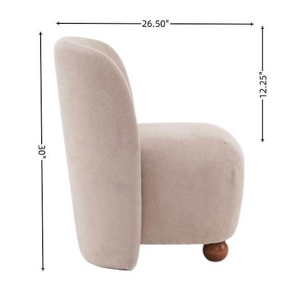 dimension image slide 6 of 8, Christopher Knight Home - Eliana Modern Teddy Fabric Accent Chair with Curved Backrest and Legs
