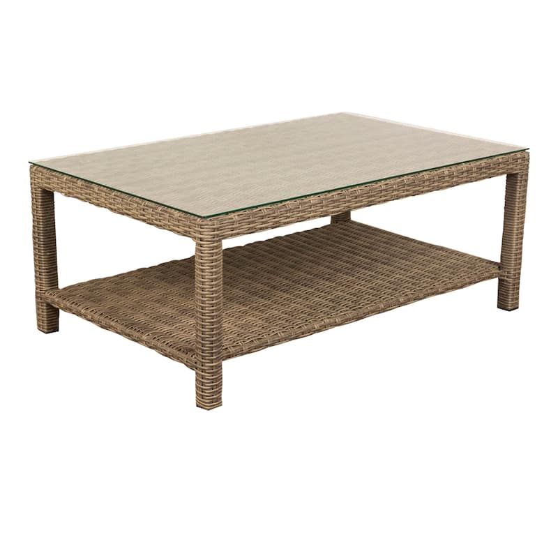 Courtyard Casual Capri Regular Coffee Table Glass Top Bed Bath