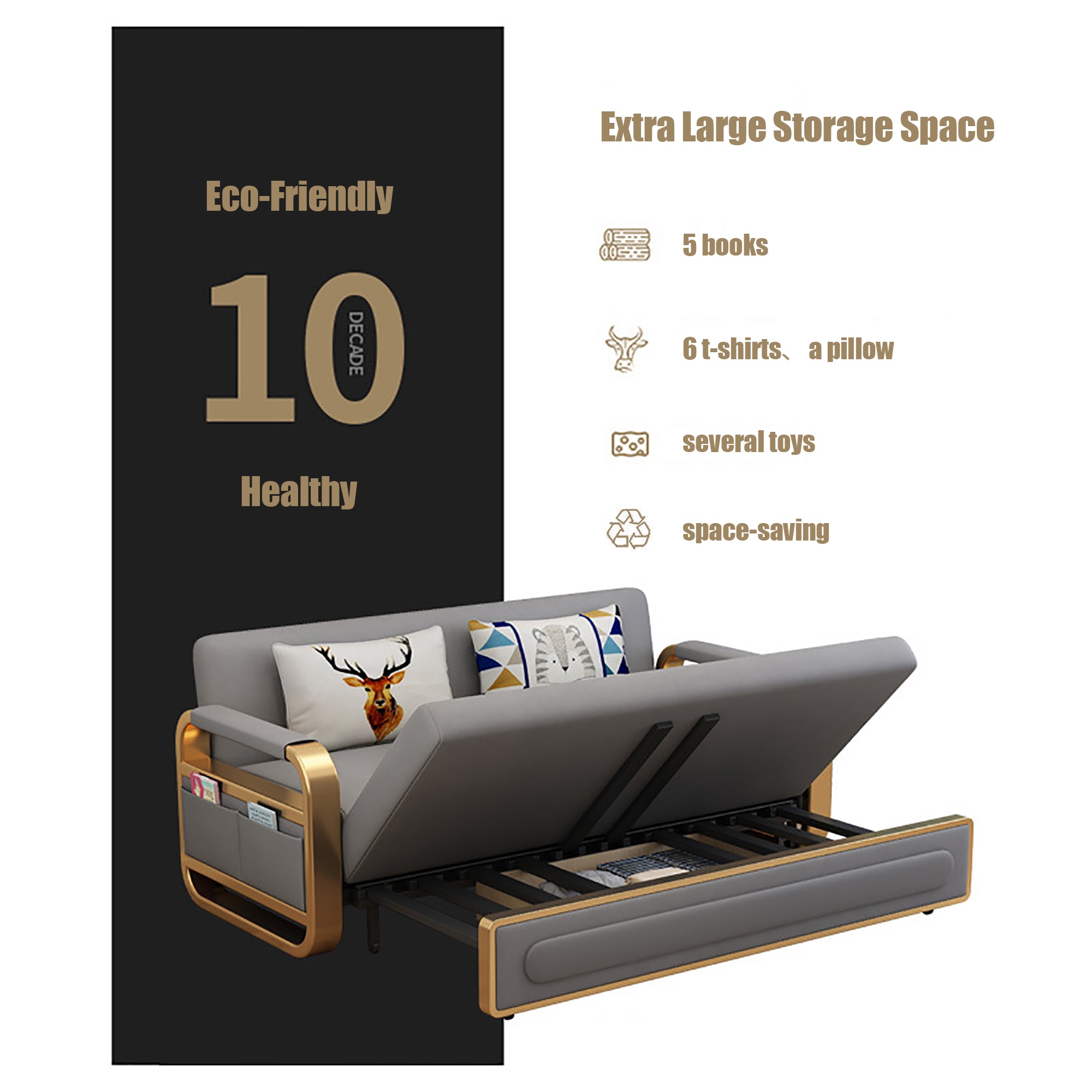 Hansabenne Folding Upholstered Sofa Cushion Back Futon Chair Convertible Sofa with Storage Bed Bath Beyond 39860248