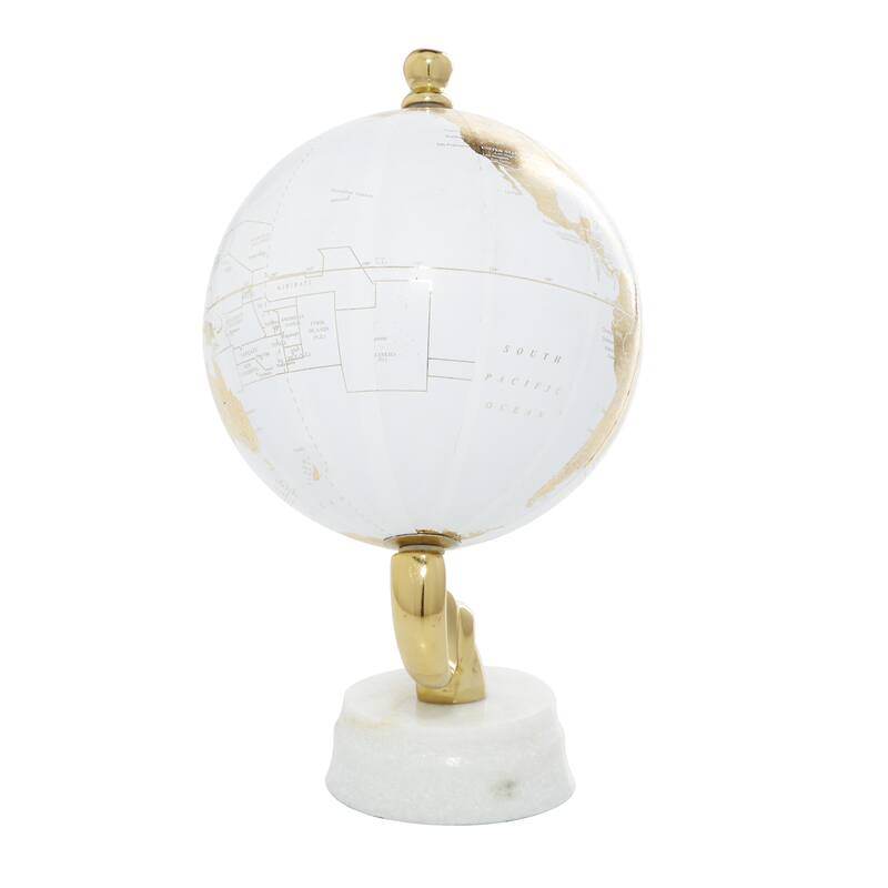 Gold Aluminum Globe with Marble Base