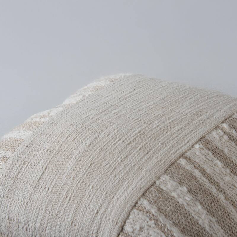Donny Osmond Natural/Dark Natural Stripe Modern Industrial Throw Pillow - 20X20 - Down