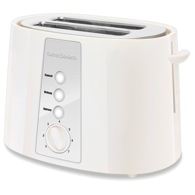 Toaster 2 Slice,6 Shade Settings, Removable Crumb Tray, 750W - White