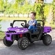 preview thumbnail 6 of 7, 12V Kids Ride On Truck Car with Remote Control and 2 Seaters-Purple - 48" x 27" x 26"