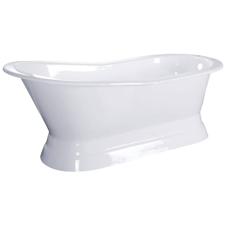 Kingston Brass Aqua Eden 67" Cast Iron Free Standing Tub with 7" - White