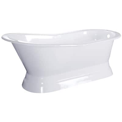 Kingston Brass Aqua Eden 67" Cast Iron Free Standing Tub with 7"
