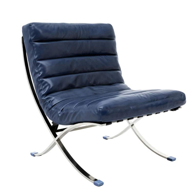 Mid Century Tufted Top Grain/ Faux Leather Upholstered Lounge Chair