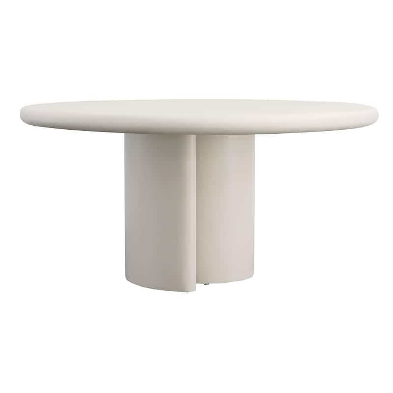 Nolan 60" Wide Concrete Dining Table, White