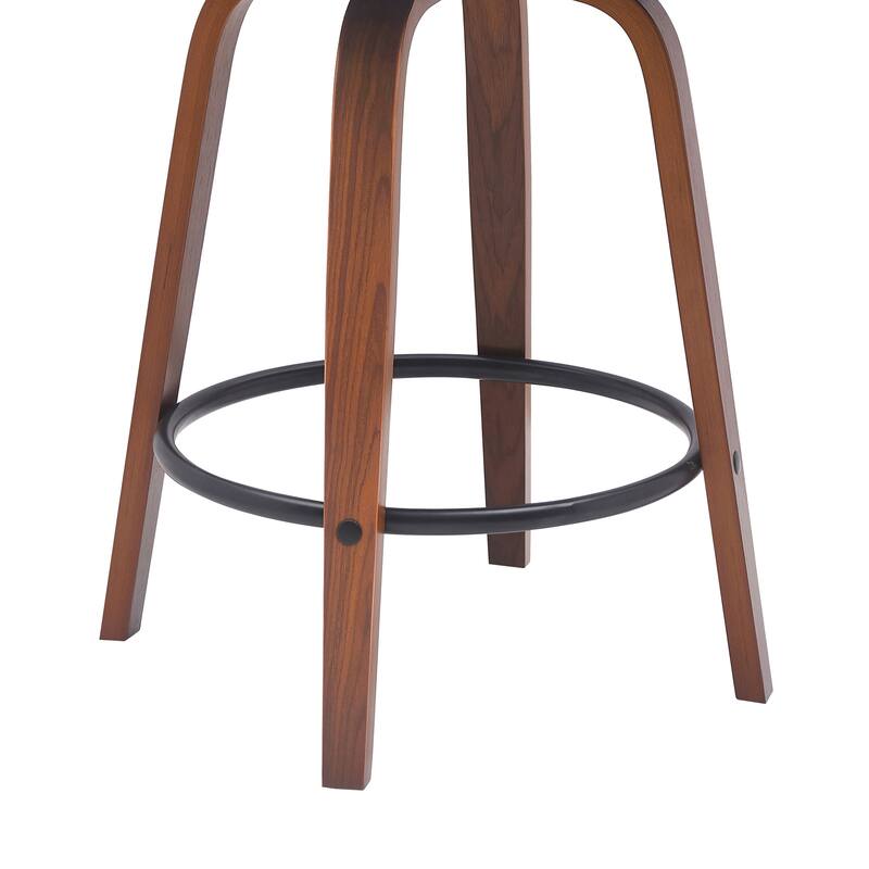 Diana Upholstered Wood Bar or Counter Height Swivel Stool