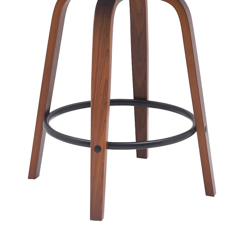 Willow Upholstered Wood Swivel Counter or Bar Stool