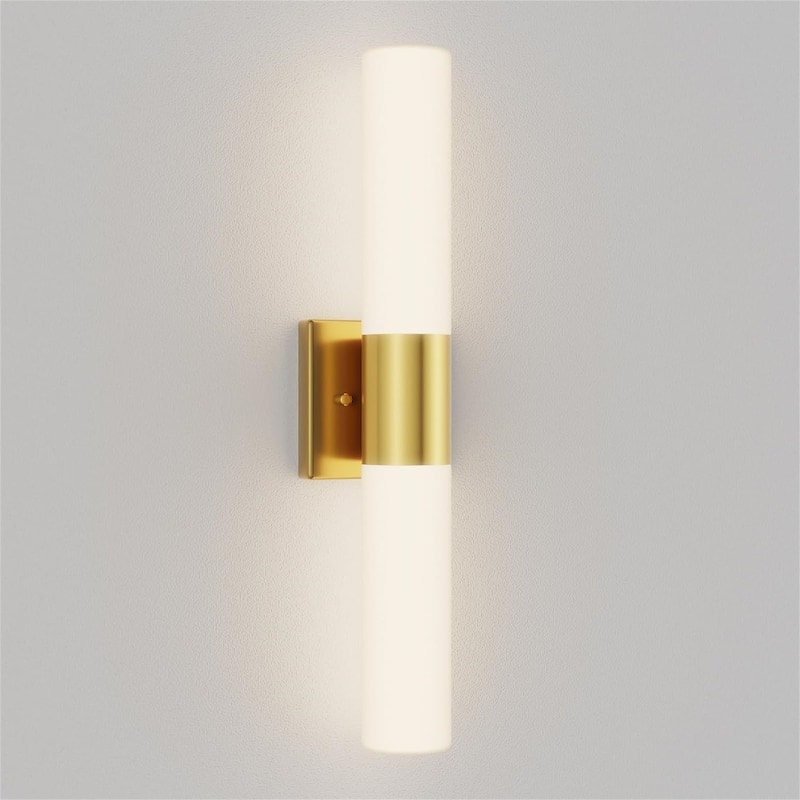 Cusp Barn Bathroom Light Fixtures, Gold Wall Sconce Light, Modern Wall Lights with Milky Glass Shade for Vanity, Bedroom