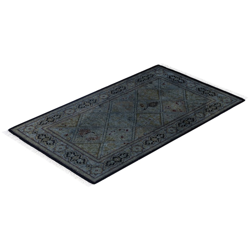 Overdyed One-of-a-Kind Hand-Knotted Area Rug - Gray - 2' 1" x 3' 7"