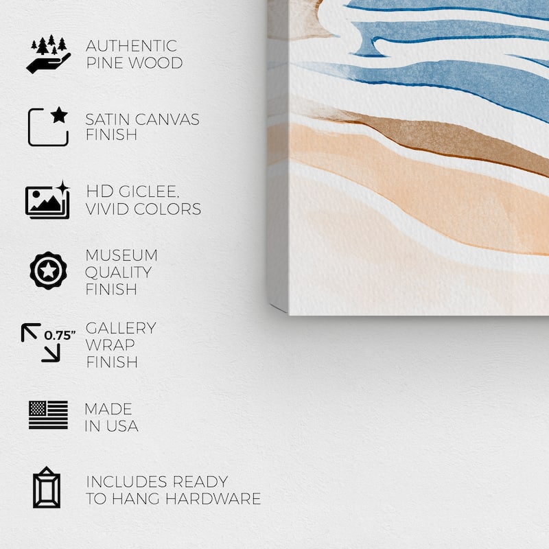 Wynwood Studio Canvas Nautical and Coastal Beach front View Black and Tan Modern & Contemporary Wall Art Canvas Print