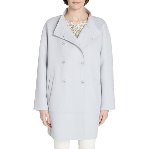 Eileen Fisher Womens Stand Collar Coat, Blue, XX-Small
