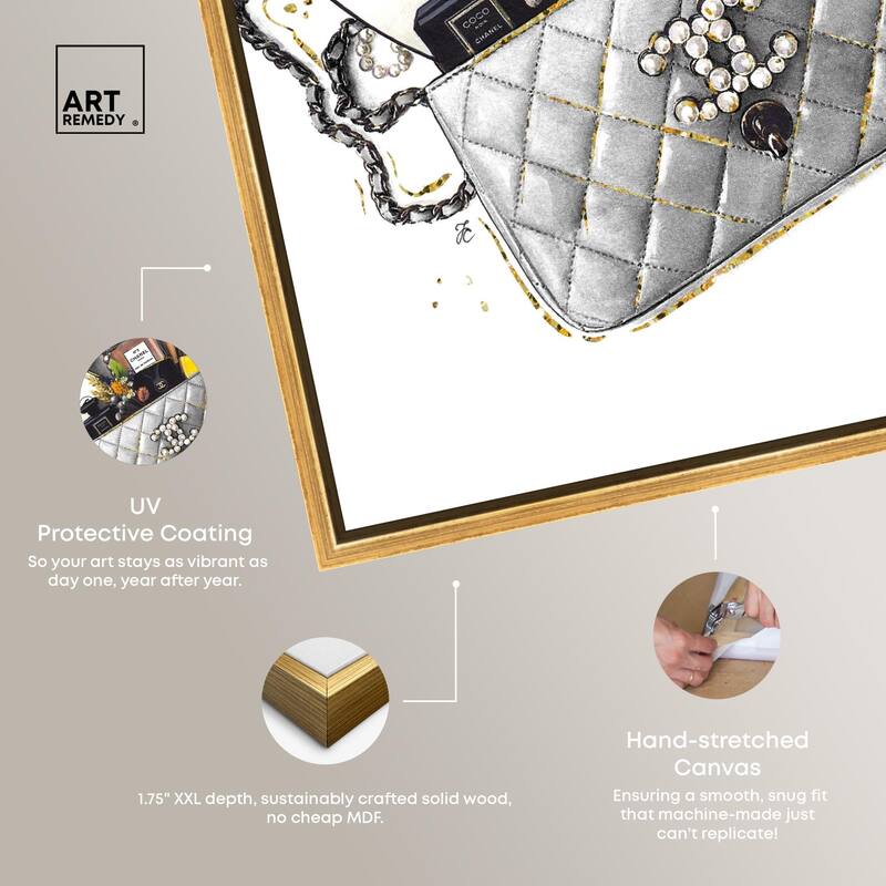 Grey Treasure Bag Canvas by Art Remedy
