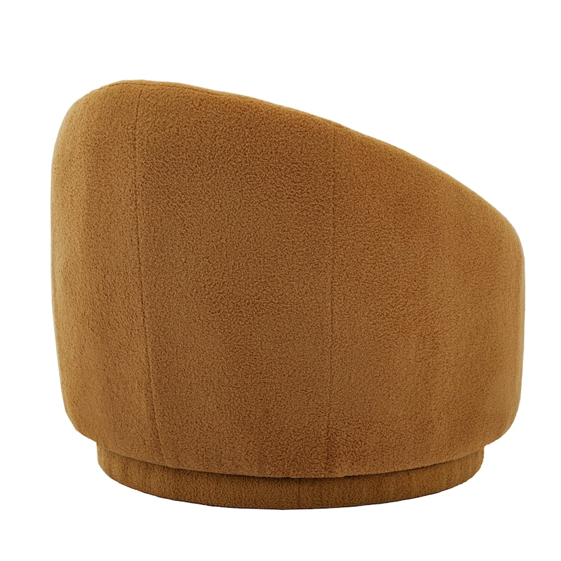 Upholstered Boucle Swivel Barrel Chair