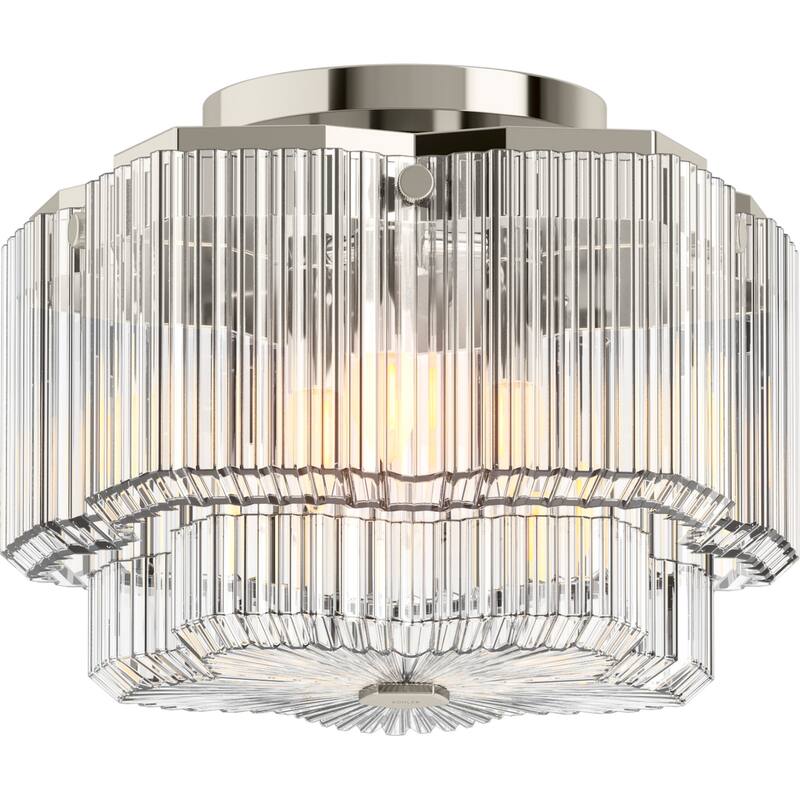 Kohler Lighting 31780-FM03 Occasion 3 Light 15" Wide Semi-Flush Drum - Polished Nickel
