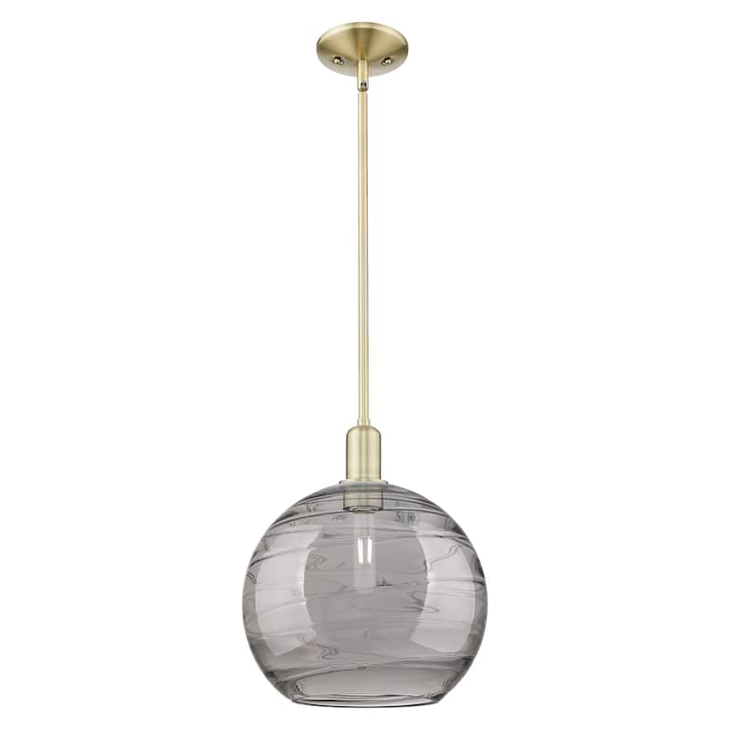Innovations Lighting Endless Possibilities Arcadia - Athens Deco Swirl - 1 Light 12" Stem Hung Mini Pendant - Antique Brass